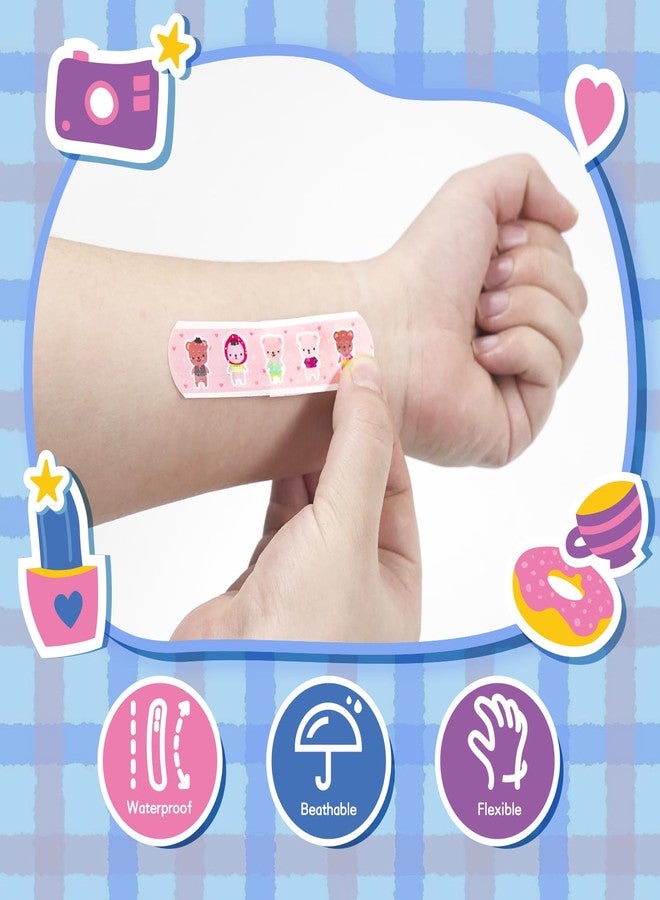 AndicAge Kids Cartoon Bandages 200Pcs Cute Adhesive Flexible Random Style Water Resistant Breathable Bandages for Girls Boys Children Toddlers - Image 2